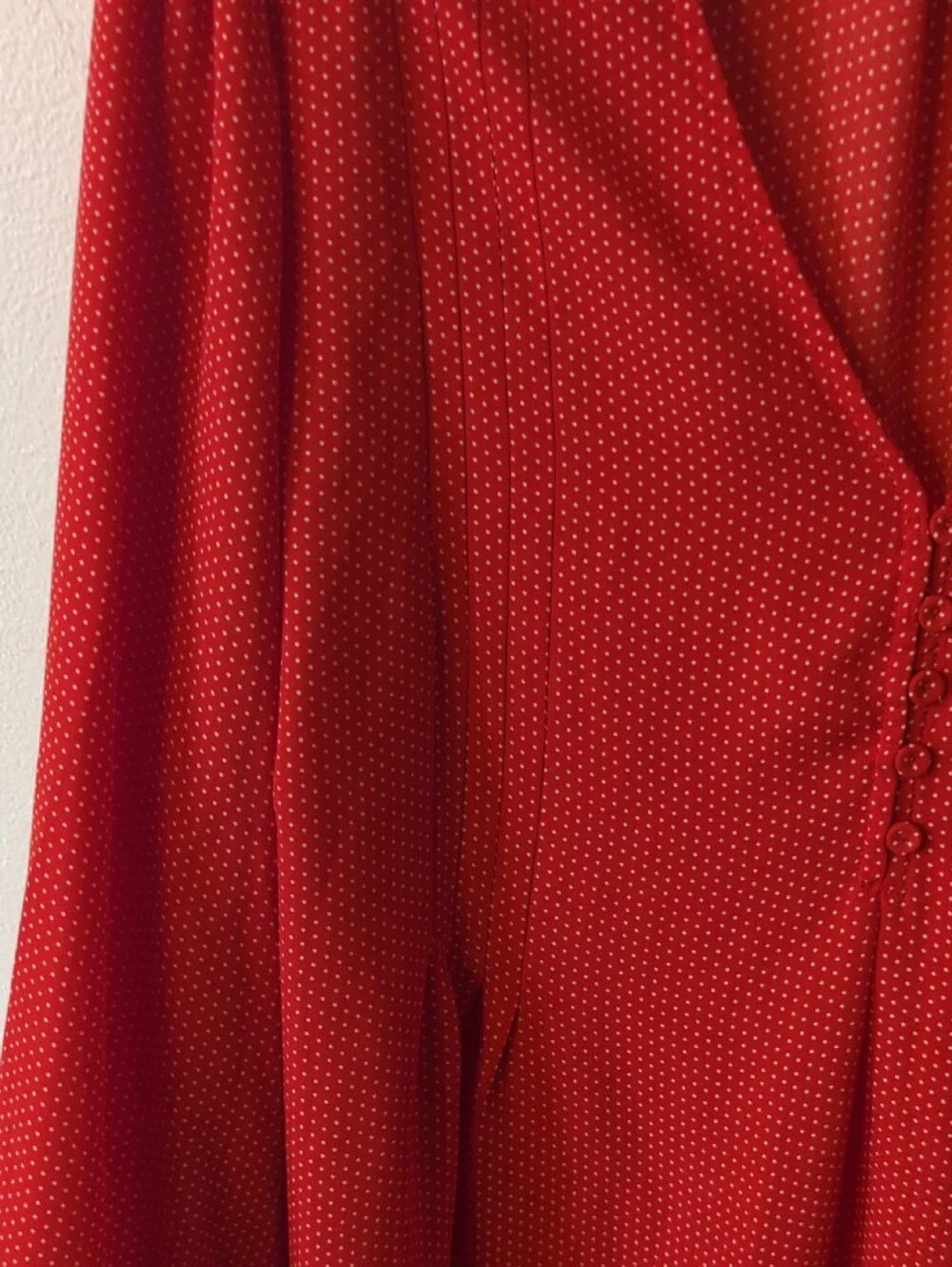 Carolina Belle Red V-Neck Button-Trim Long Sleeve Blouse US 1X
